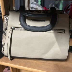 Kenneth Cole Reaction Cream and Black Satchel